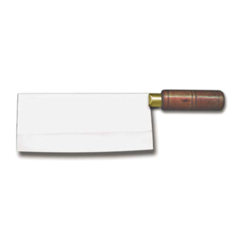 Omcan 10556 8.5-Inch Blade Chinese Style Wood Handle Cleaver Knife - stainless steel cleaver with wood handle for chopping bones and vegetables