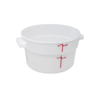 Omcan 80227 2 Quart Round White Polypropylene Food Storage Container