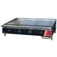 EFI HGT48-N 48" Natural Gas Countertop Griddle With Polished Steel Cooking Surface And Four Adjustable Burners