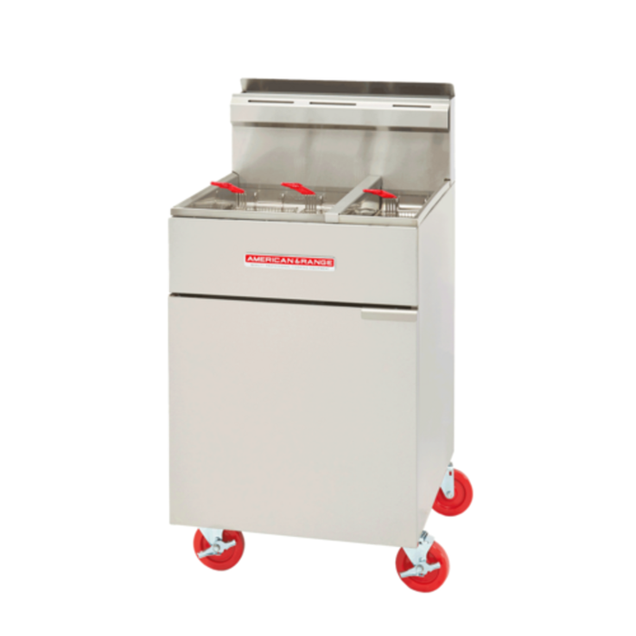 American Range AF-50/25 Gas Fryer, Commercial Gas Tube Fryer With 75 lb Capacity For High-Volume Cooking