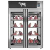 Glass View Meat Dry Aging Cabinet Displaying Various Cuts Of Meat In A Professional Presentation Format.