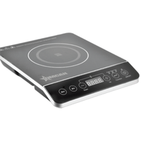 Alt Tag: Omcan 45486 Countertop Induction Cooker with 1800W Power countertop portable induction cooktop with black crystal glass plate and digital controls