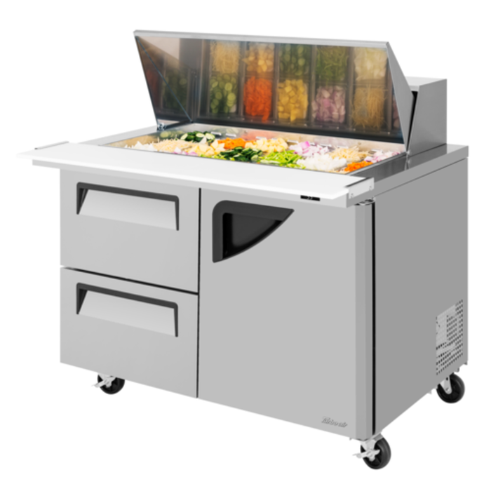 Turbo Air TST-48SD-18-D2R-N 48-1/4"W Refrigerated Mega Top Prep Table