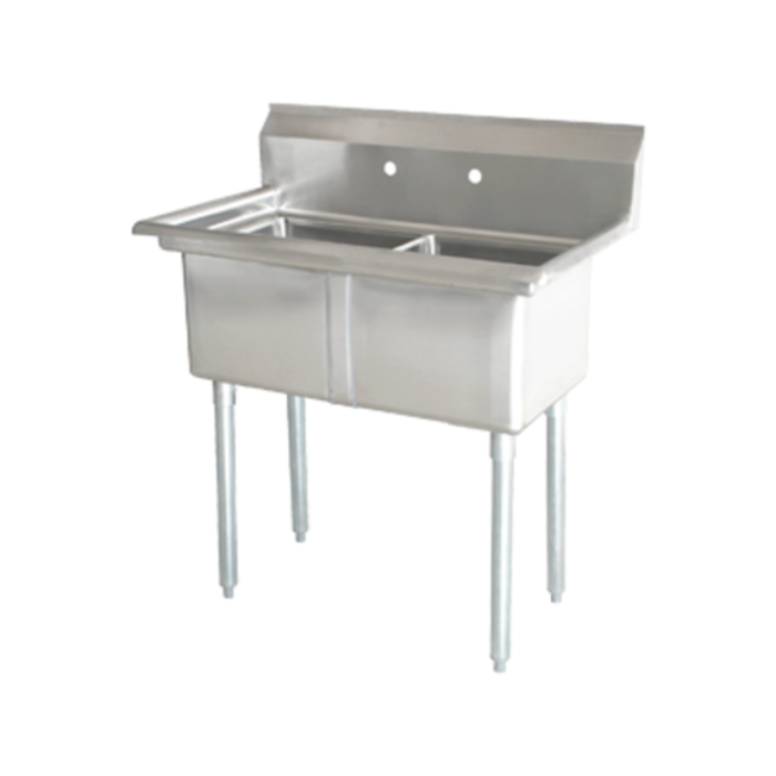 OMCAN 22113 Two Compartment Pot Sink 41"L x 23.5"W Stainless Steel