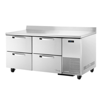 True TWT-67D-4-HC~SPEC3 Réfrigérateur de travail en acier inoxydable 67 pouces à quatre tiroirs
