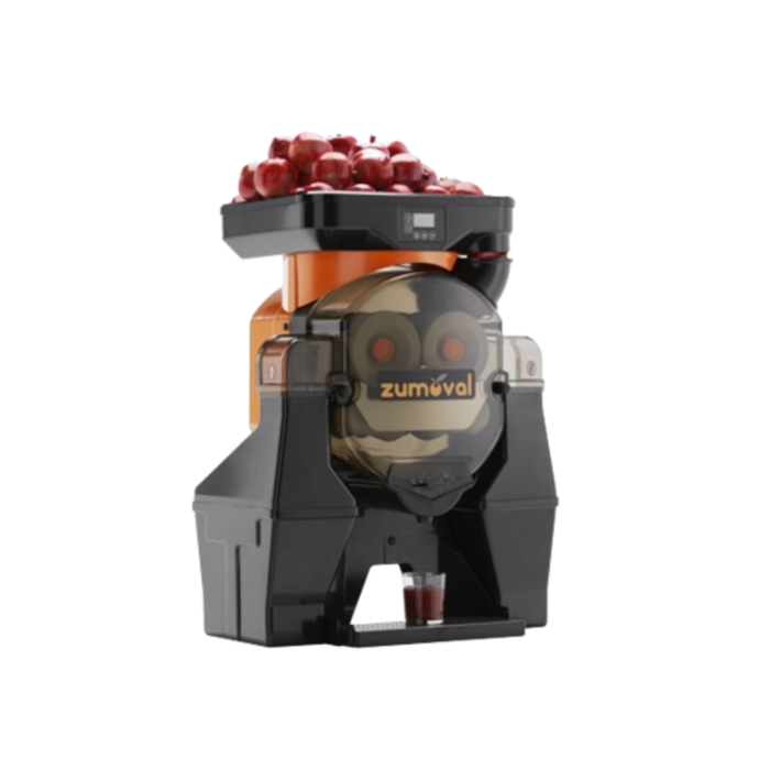 Tag alternatif : extracteur électrique commercial Zumoval 47960 avec une capacité de 28 extracteurs d’agrumes par minute avec trémie à fruits et bec à jus