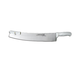 Omcan 11520 16" Pizza Rocker Knife with White Double Handle