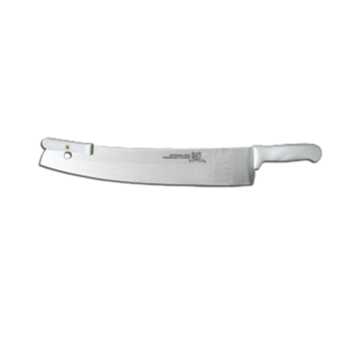 Omcan 11520 16" Pizza Rocker Knife with White Double Handle