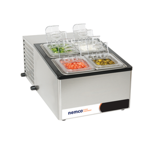Nemco 9010 17-7/8"W Refrigerated Countertop Cold Condiment Pan Rail Station