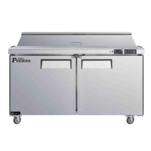 Versa Premier CSDR2-60VCP 60.2" Refrigerated Sandwich Prep Table With Double Doors And Mega Top
