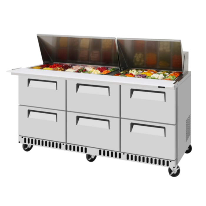 Turbo Air TST-72SD-30-D6-FB-N 72-5/8"W Refrigerated Mega Top Unit