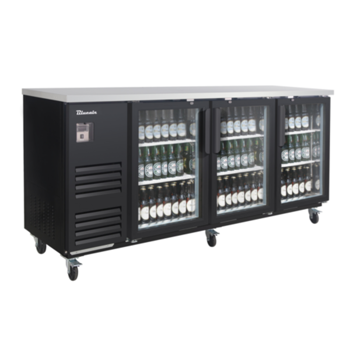 Blueair BLBB90-4BG-HC 90-Inch Glass Door Refrigerated Back Bar