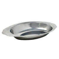 Omcan 80798 15 oz Stainless Steel Oval Au Gratin Dish