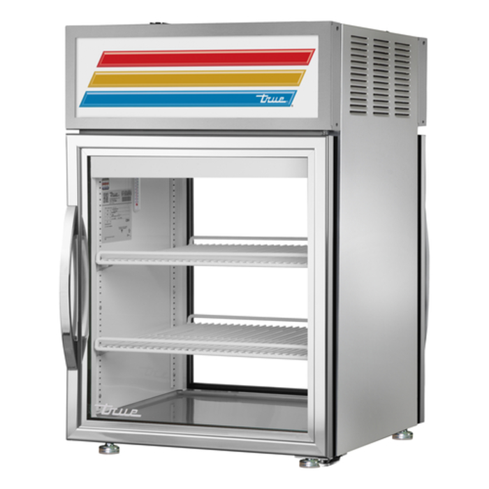 True GDM-05PT-S-HC Réfrigérateur de comptoir compact à porte vitrée, 24-1/8 po