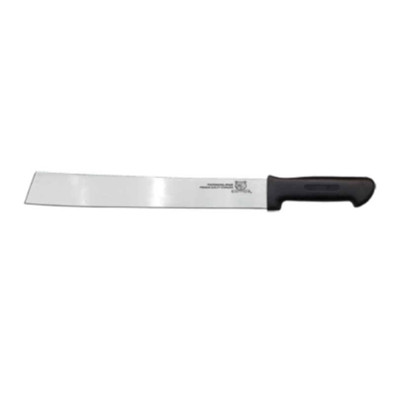 Alt Tag: Omcan 11515 Professional Produce Processing Stainless Steel Commercial Kitchen Knife with long blade and black handle