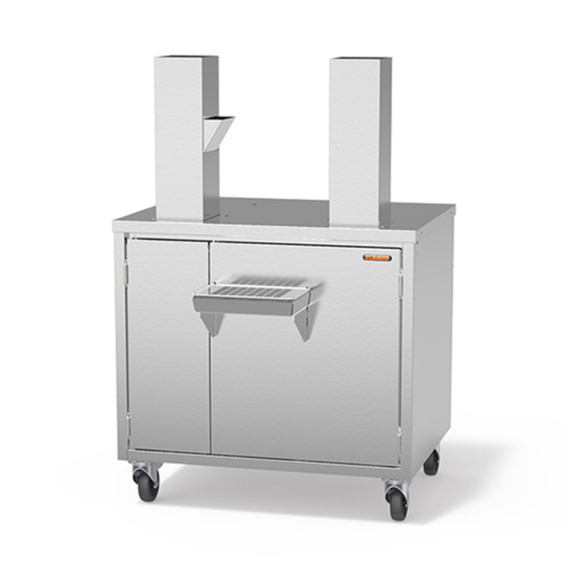 Zummo MSP40 Service Cabinet Base With Two Vertical Supports And Sliding Doors For Commercial Juicing Stations