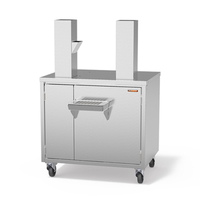 Zummo MSP40 Service Cabinet Base With Two Vertical Supports And Sliding Doors For Commercial Juicing Stations