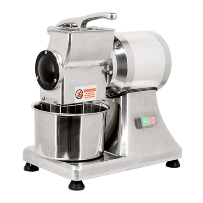 Alt Tag: Omcan 23991 Electric Cheese Grater with Powerful 3/4 HP Motor, commercial aluminum alloy hard cheese grater machine