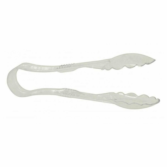 Omcan 80150 6" Clear Polycarbonate Scallop Grip Serving Tongs