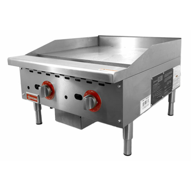 Omcan 47371 24-Inch Natural Gas Countertop Griddle With Thermostat Controls For Commercial Kitchens