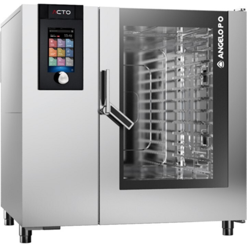 GBS AT122GW ACT.O Gas Combi Oven 12 GN Capacity With Touchscreen Control And Stainless Steel Design