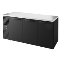 Réfrigérateur de bar arrière True TBR72-RISZ1-L-B-SSS-1 72" noir avec portes pleines