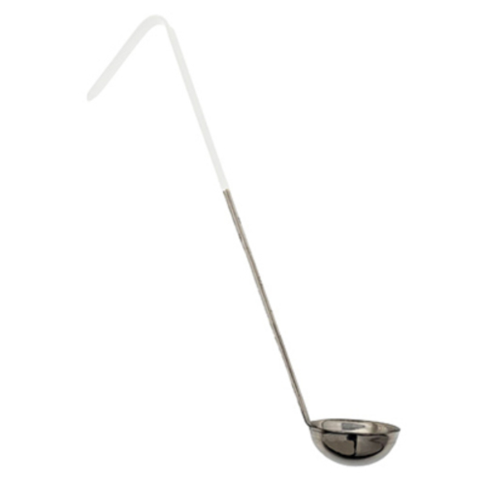 Omcan 80763 10 oz Heavy-Duty Stainless Steel Serving Ladle with Ergonomic Handle long-handle stainless ladle, 10 oz bowl