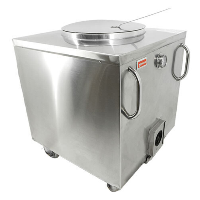 Omcan 47439 30" Wide Charcoal Fired Stainless Steel Tandoor Oven stainless steel restaurant tandoor with lid and side handles