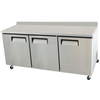 EFI CWDR3-72VC Three-Section Worktop Refrigerator Featuring Three Stainless Steel Doors And A Durable Prep Surface