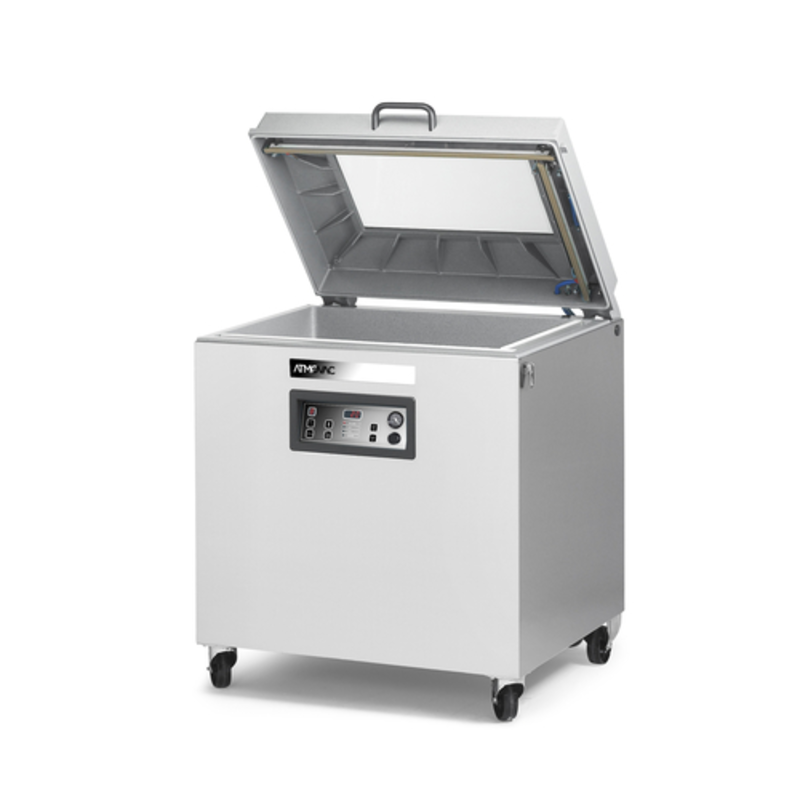 ATMOVAC PAMPERO3020D3 30" x 20" Floor Vacuum Packaging Machine with lid open for efficient vacuum sealing.