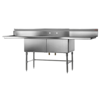 Rosko RO-SD-1818-LR18 72" x 23.5" Two Compartment Sink