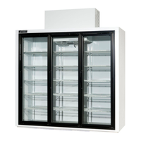 Powers BT77SD 77"W Three-Section Glass Door Merchandiser Refrigerator