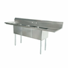 Three Compartment Stainless Steel Pot Sink Designed For Efficient Dishwashing In Commercial Kitchens