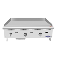 CookRite ATTG-36 Gas Countertop Griddle With Stainless Steel Finish And Three Adjustable Knobs
