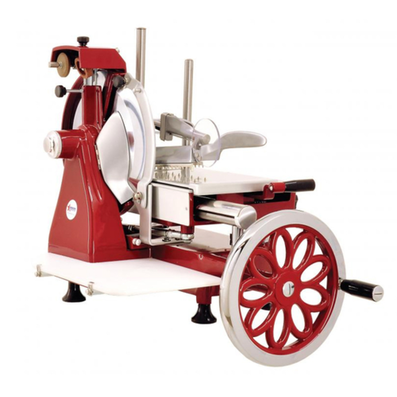 Trento 20387 14.56" Blade Manual Flywheel Food Slicer With Classic Design And Decorative Flywheel