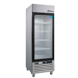 Versa Premier C1-27GDSVCP 27 Inch Glass Door Merchandiser Refrigerator With Clear Glass Door And Stainless Steel Finish