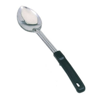Omcan 80728 Solid Stainless Steel Serving Spoon for Buffet & Catering - solid stainless serving spoon with black handle