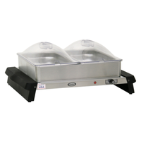 Cadco WTBS-23P Double Buffet Server with 2 Third-Size Pans