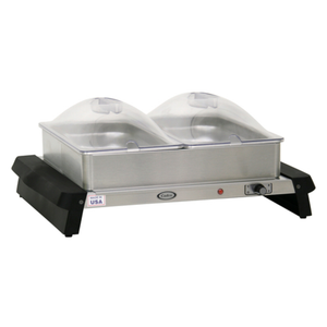 Cadco WTBS-23P Double Buffet Server with 2 Third-Size Pans