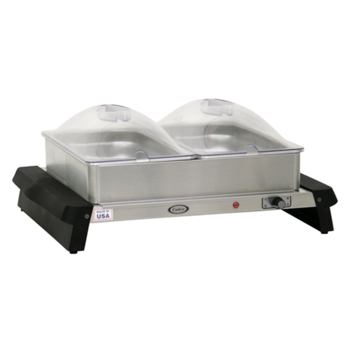 Cadco WTBS-23P Double Buffet Server with 2 Third-Size Pans