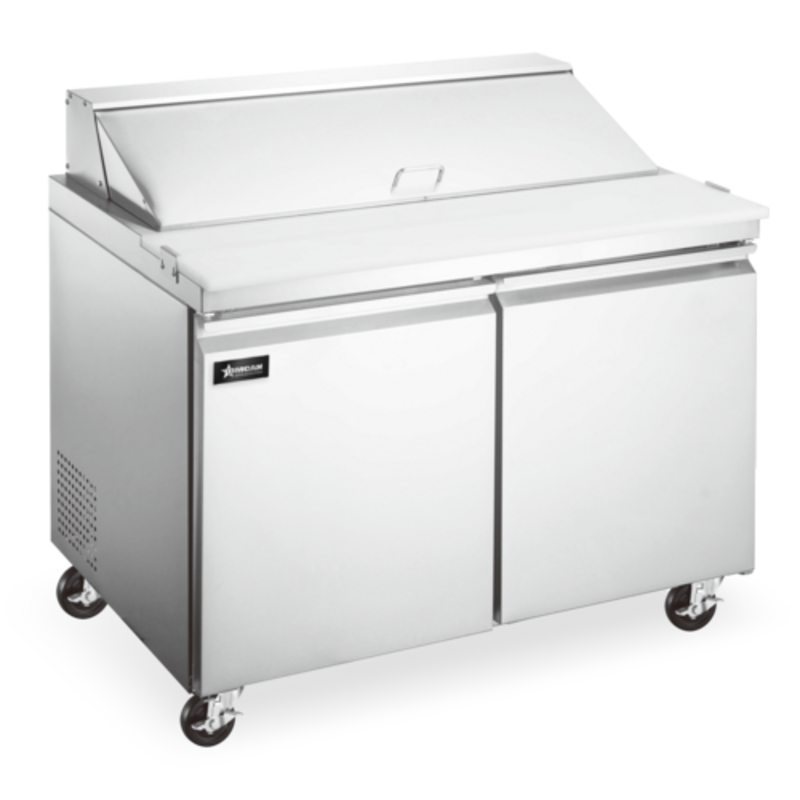 Omcan 50034 36-Inch Two Door Refrigerated Sandwich Prep Table For Commercial Kitchens