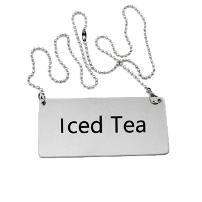 Omcan 80136 Bright LED Illuminated Beverage Display Sign for Commercial Use iced tea beverage display sign with hanging chain