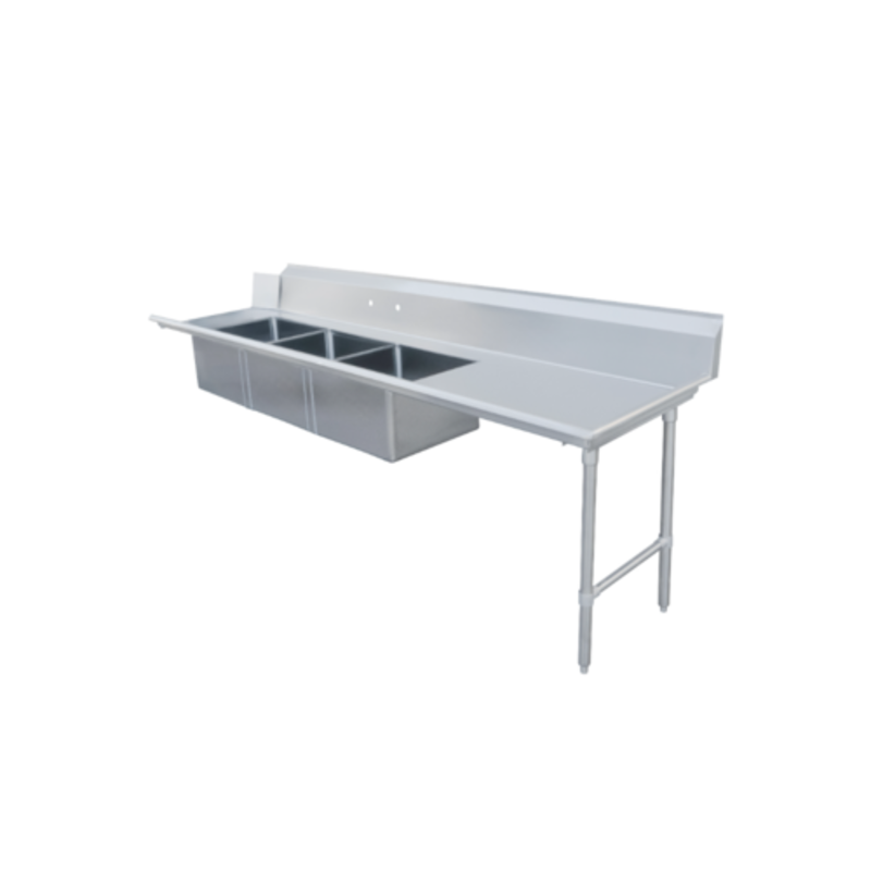 Omcan 48504 110-inch Stainless Steel Soiled Dishtable With Left Drainboard Sink