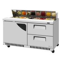 Réfrigérateur de préparation salades et sandwichs Turbo Air TST-60SD-D2R(L)-FB-N de 153 cm de large