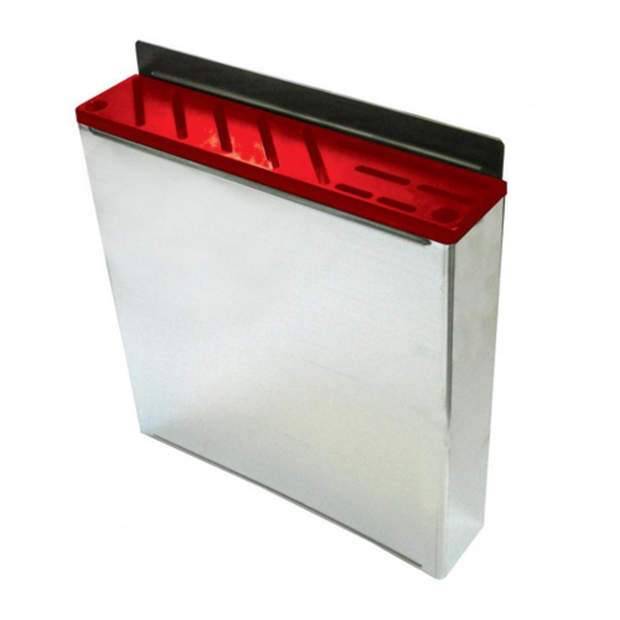 Omcan 12931 Stainless Steel Knife Rack 10 Knife Capacity, commercial kitchen knife holder with 10-slot sanitary stainless steel design