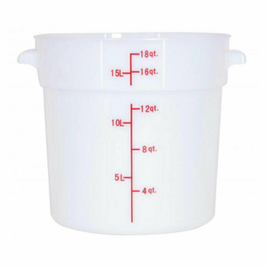 Omcan 80238 18 Quart Round White Polypropylene Food Storage Container