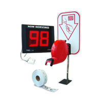 Omcan 10171 Turn-O-Matic LED 2-Digit Take-A-Number System Complete Set with now serving 2-digit red LED display, ticket dispenser