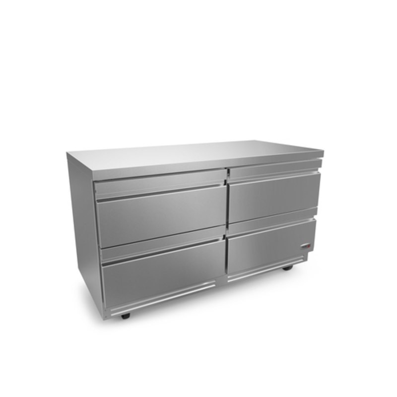 FAGOR Undercounter Refrigerator With Four Drawers For Efficient Food Storage In A Durable Stainless Steel Design.