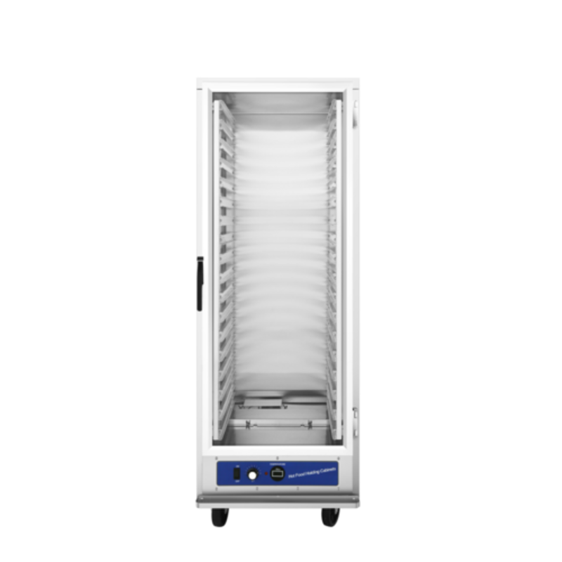 Mobile Heated Holding Cabinet with Empty Shelves and Control Panel