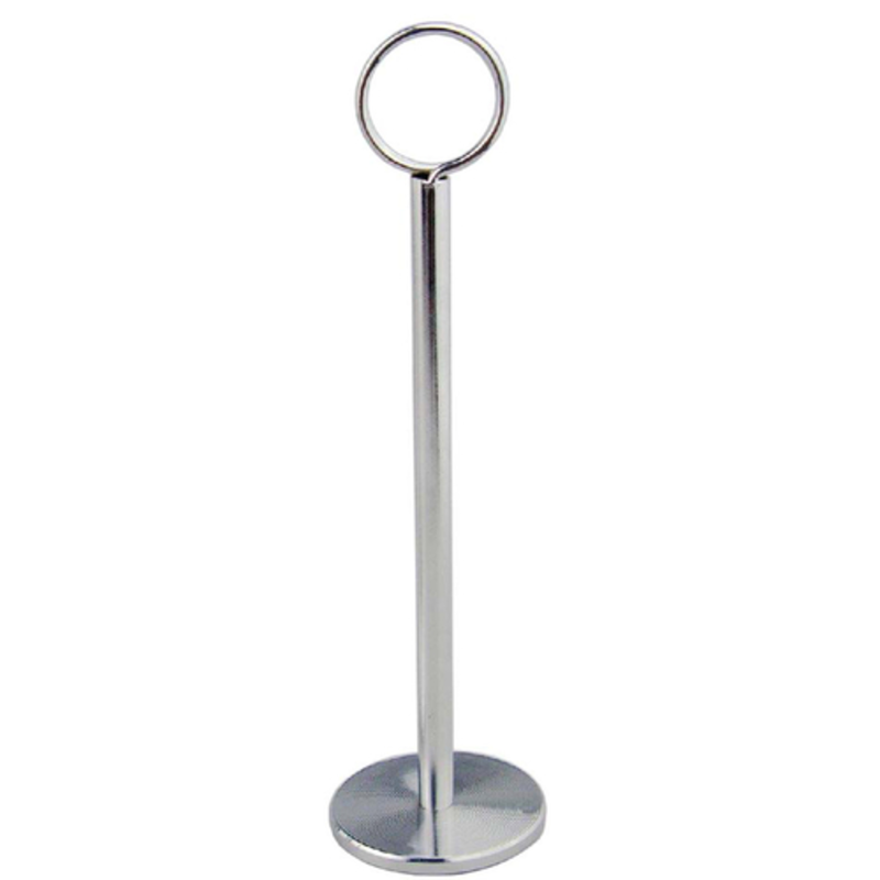 Omcan 80014 Tabletop Menu Card Holder Number Stand Elegant Stainless Steel stainless steel tabletop ring stand for menu cards and table numbers